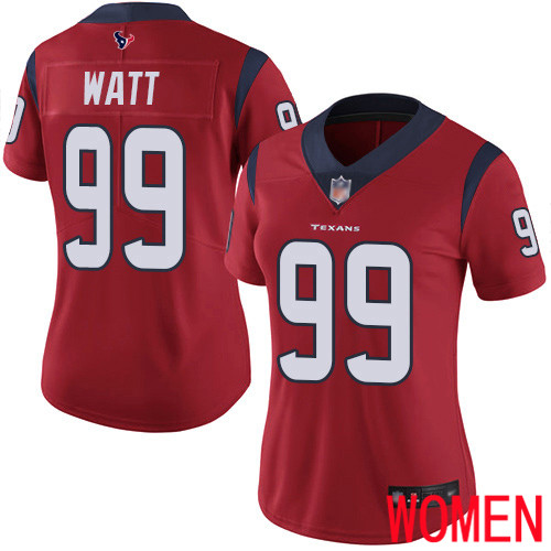 Houston Texans Limited Red Women J J  Watt Alternate Jersey NFL Football #99 Vapor Untouchable